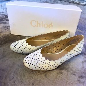 ***SOLD***Chloe Perforated Scallop Flat with Studs